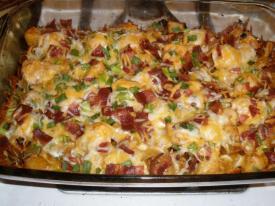 Loaded Potato and Buffalo Chicken Casserole